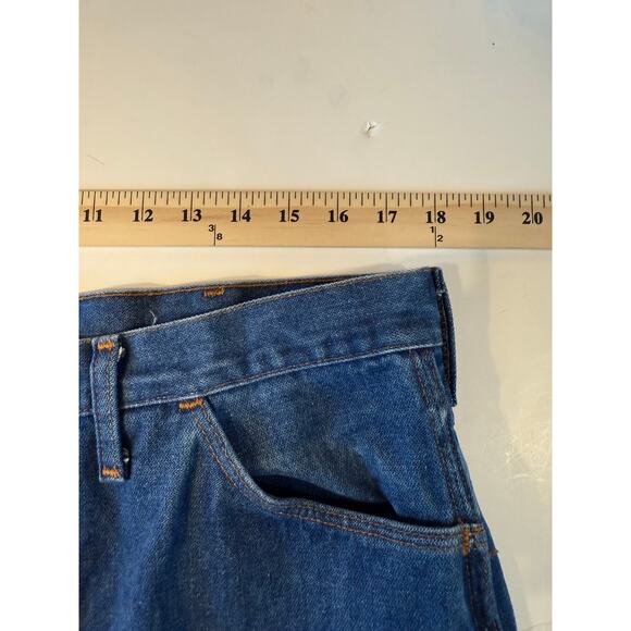 Wrangler Mens Regular Fit Jeans 38x32 Blue Denim USA Made Cowboy Western Vintage - Picture 3 of 7
